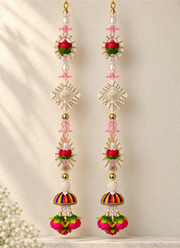 Madhoor Pearl Latkan Rose White Pink Orange 2 Pieces