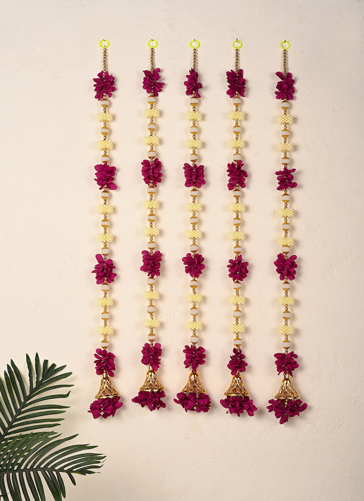 Madhoor Jhumka Bells Latkan Purple 3 Feet Set of 5