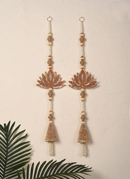Madhoor Pearl Lotus Latkan Gold-Tone 1 Set