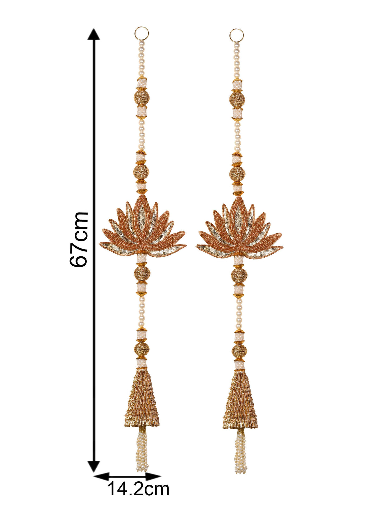 Madhoor Pearl Lotus Latkan Gold-Tone 1 Set