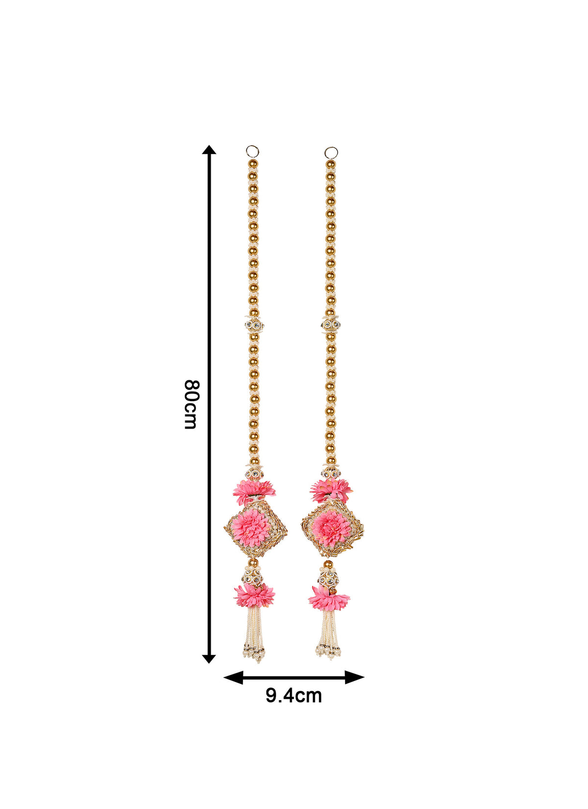 Madhoor Floral Tassel Latkan Pink 1 Pair