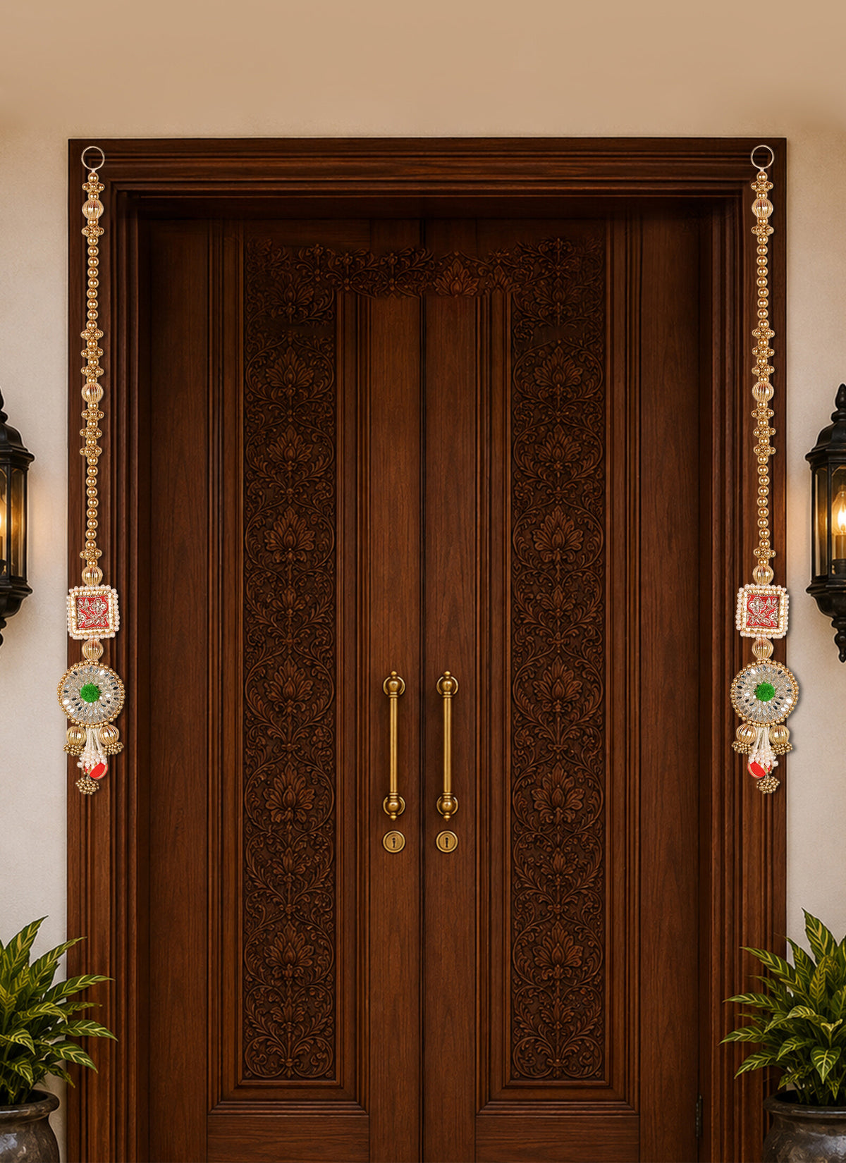 Madhoor Pearl Latkan Gold-Tone Set of 2