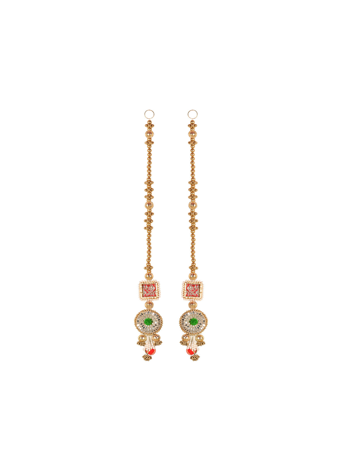 Madhoor Pearl Latkan Gold-Tone Set of 2