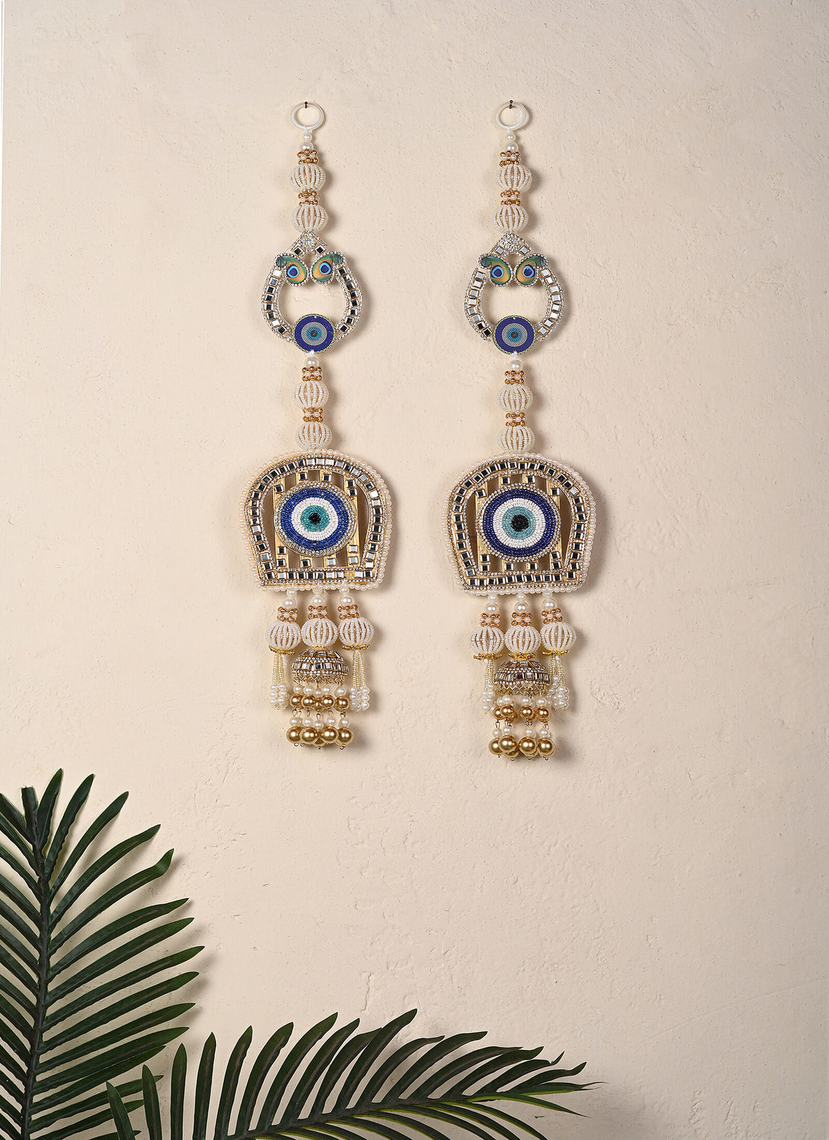 Madhoor Peacock Evil Eye Foot Latkan Gold-Tone Set of 2