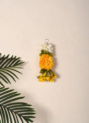 Madhoor Flower Garland Marigold Latkan Yellow 10 Inches Set of 5