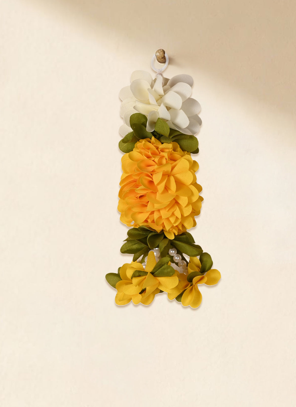 Madhoor Flower Garland Marigold Latkan Yellow 10 Inches Set of 5