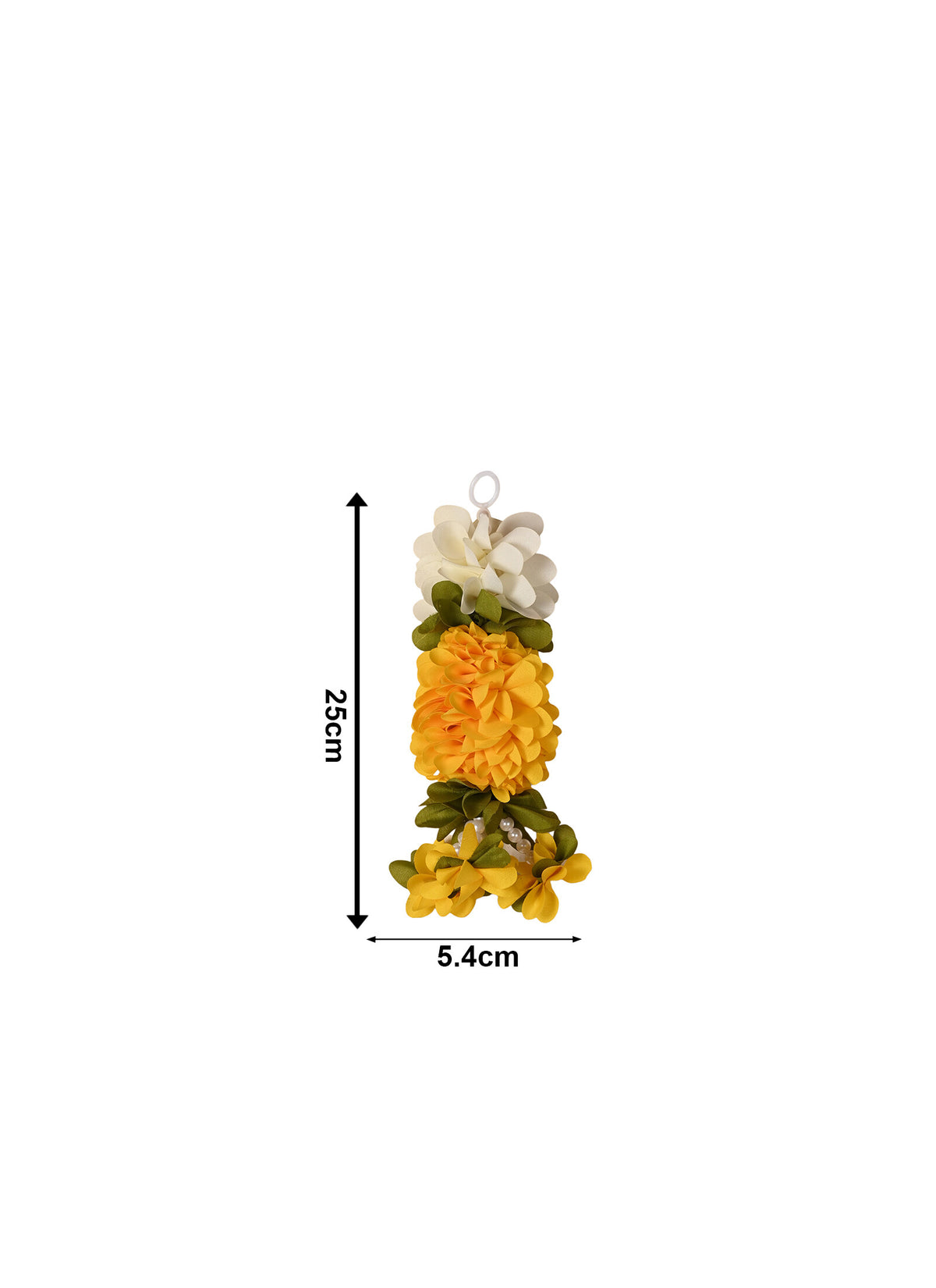 Madhoor Flower Garland Marigold Latkan Yellow 10 Inches Set of 5