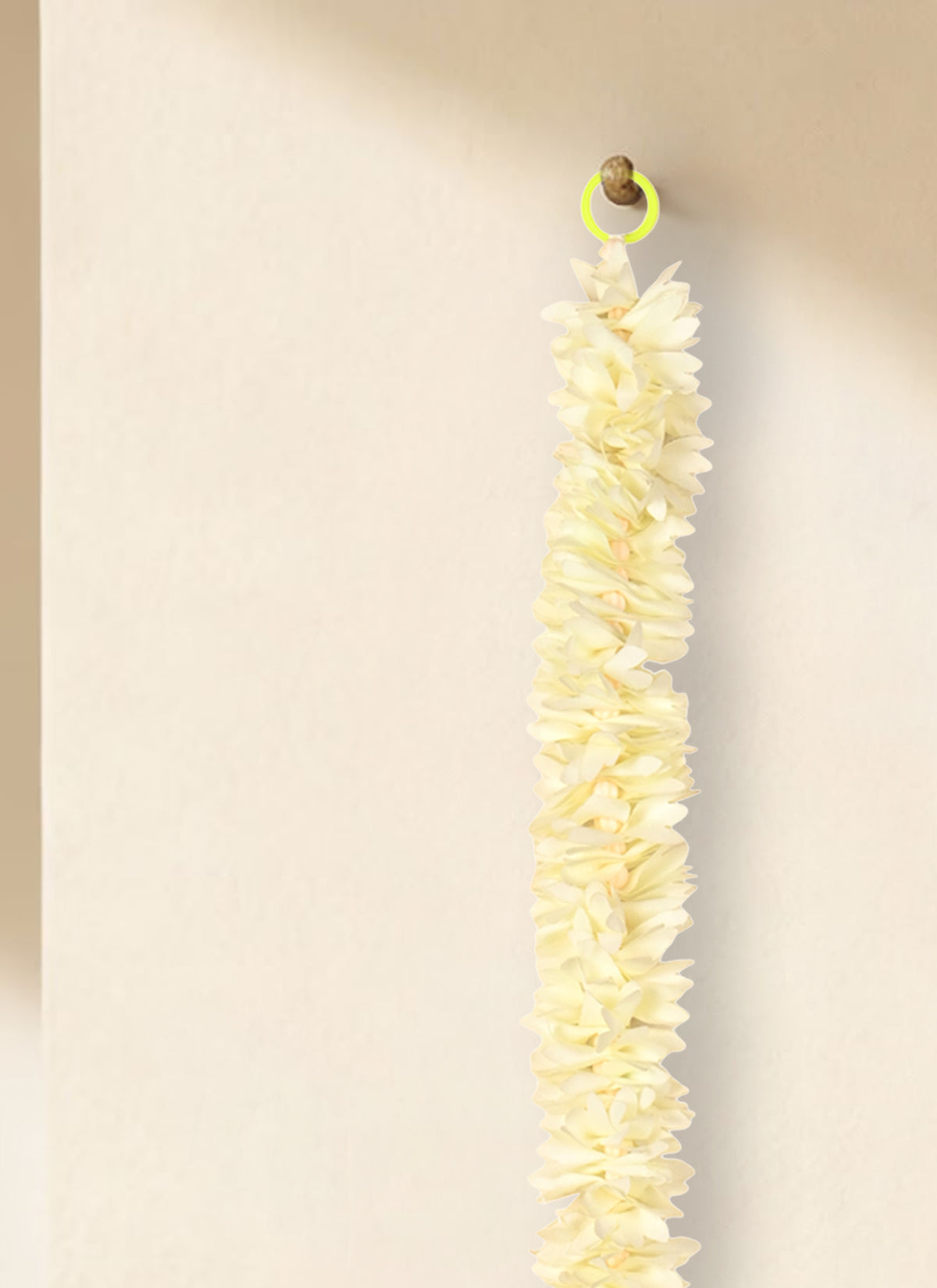 Madhoor Flower Fabric Beads Latkan Cream 2 Feet 1 Piece