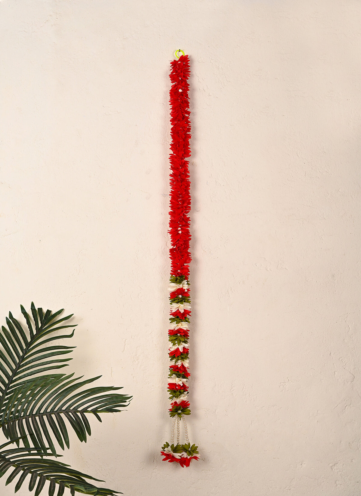 Madhoor Flower Multilayer Beads Latkan Red 3 Feet 1 Piece