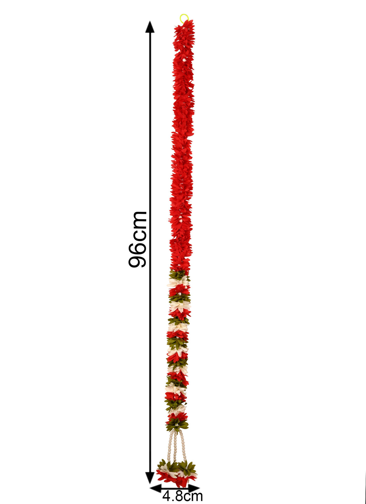 Madhoor Flower Multilayer Beads Latkan Red 3 Feet 1 Piece