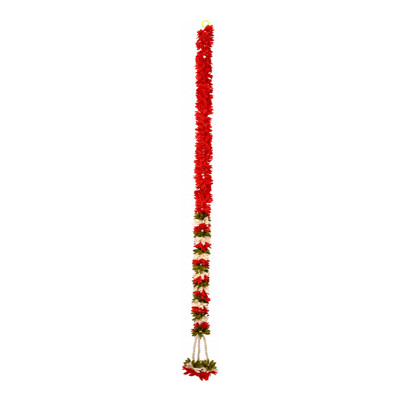 Madhoor Flower Multilayer Beads Latkan Red 3 Feet 1 Piece