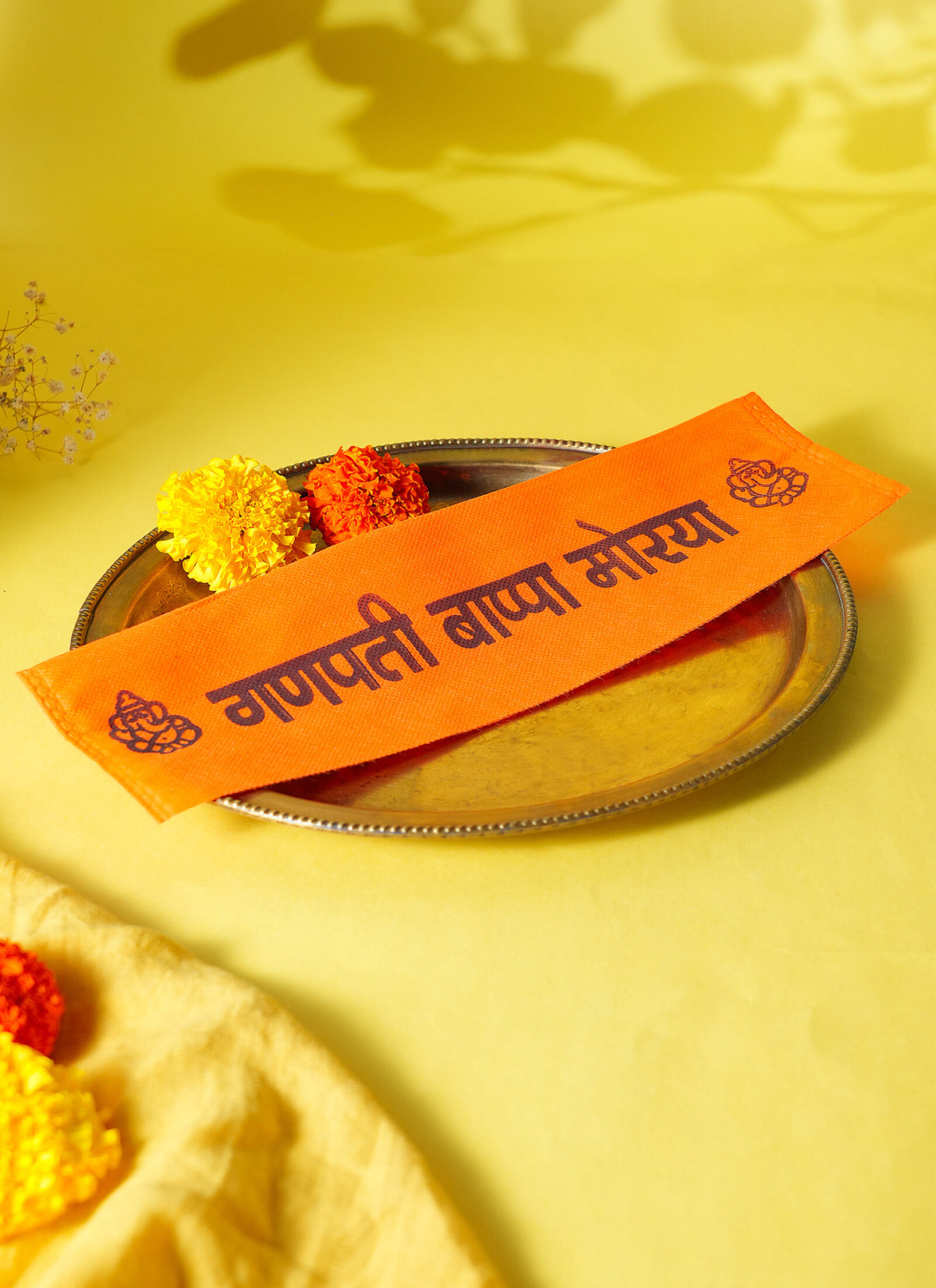 Madhoor Pooja Patka Cloth Orange 5 Pieces
