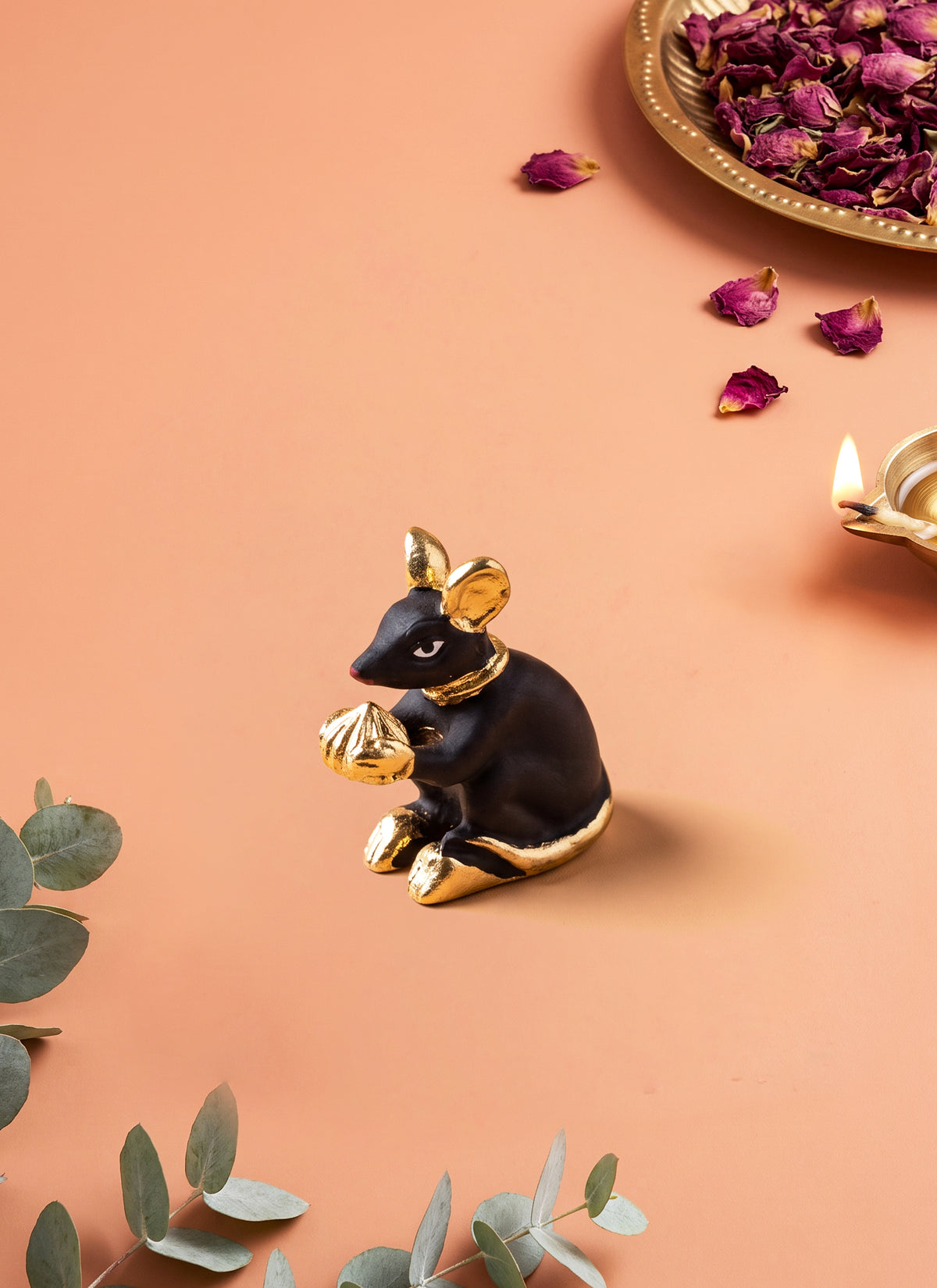 Madhoor Ganesha Mushak Figurine Black 1 Piece