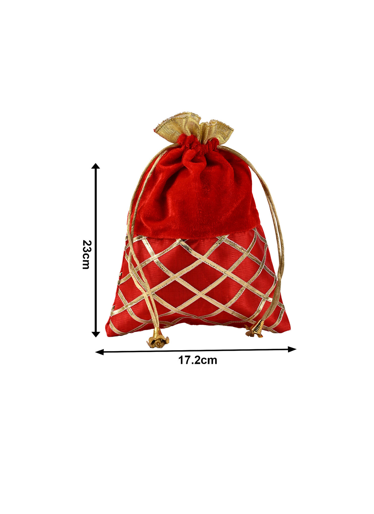 Madhoor Lattice Potli Gift Bag Red Rani Pink 7 x 9 Inches 1 Piece