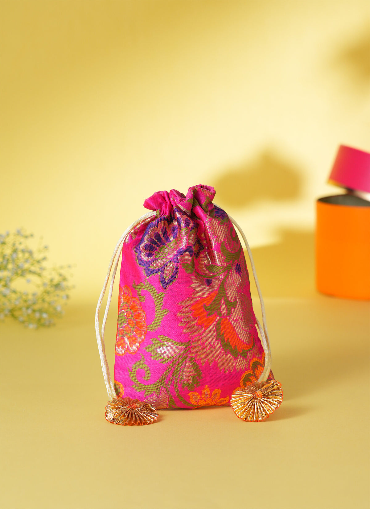 Madhoor Brocade Potli Gift Bag Multicolour 5 x 7 Inches 1 Piece