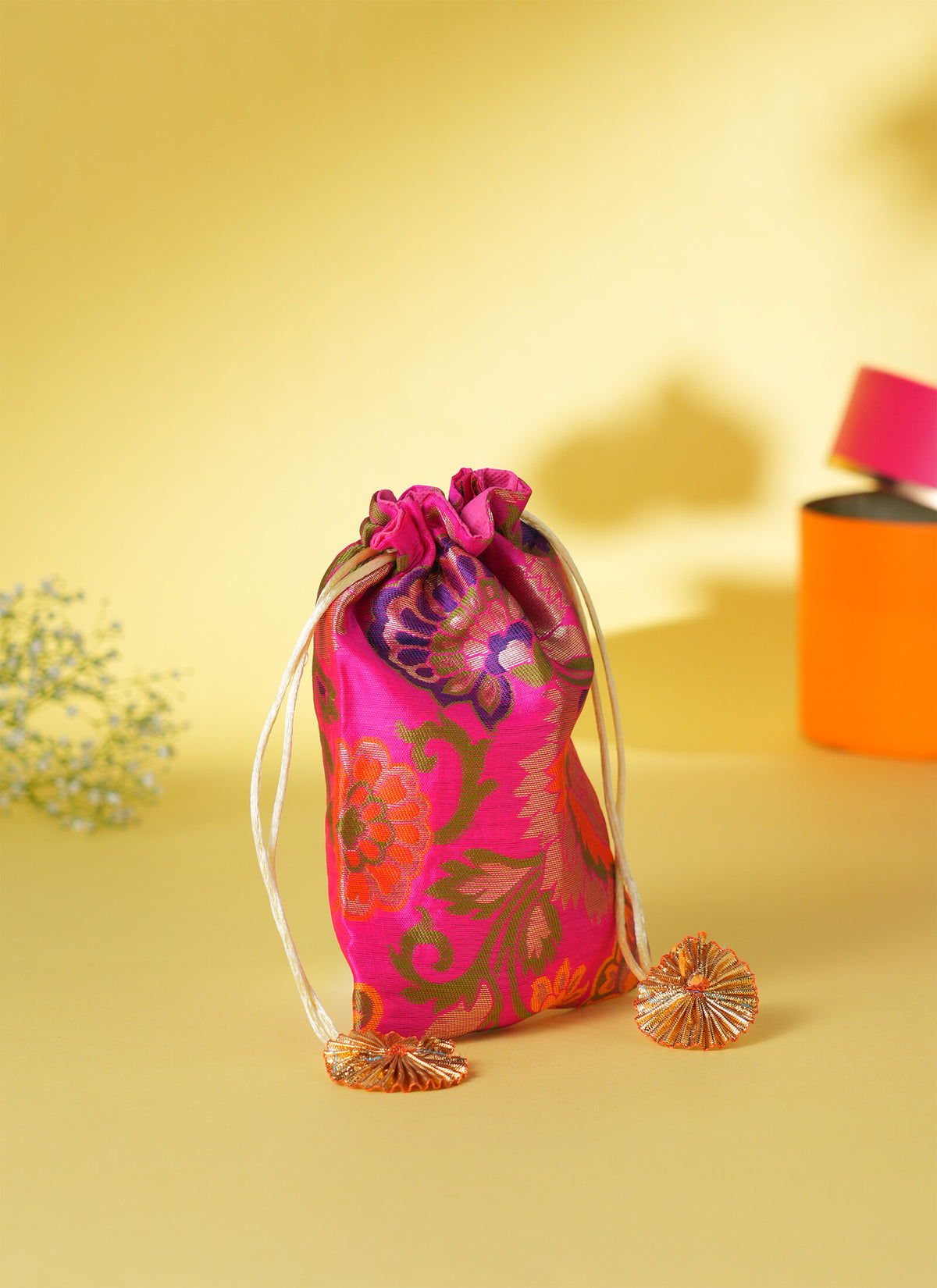 Madhoor Brocade Potli Gift Bag Multicolour 5 x 7 Inches 1 Piece