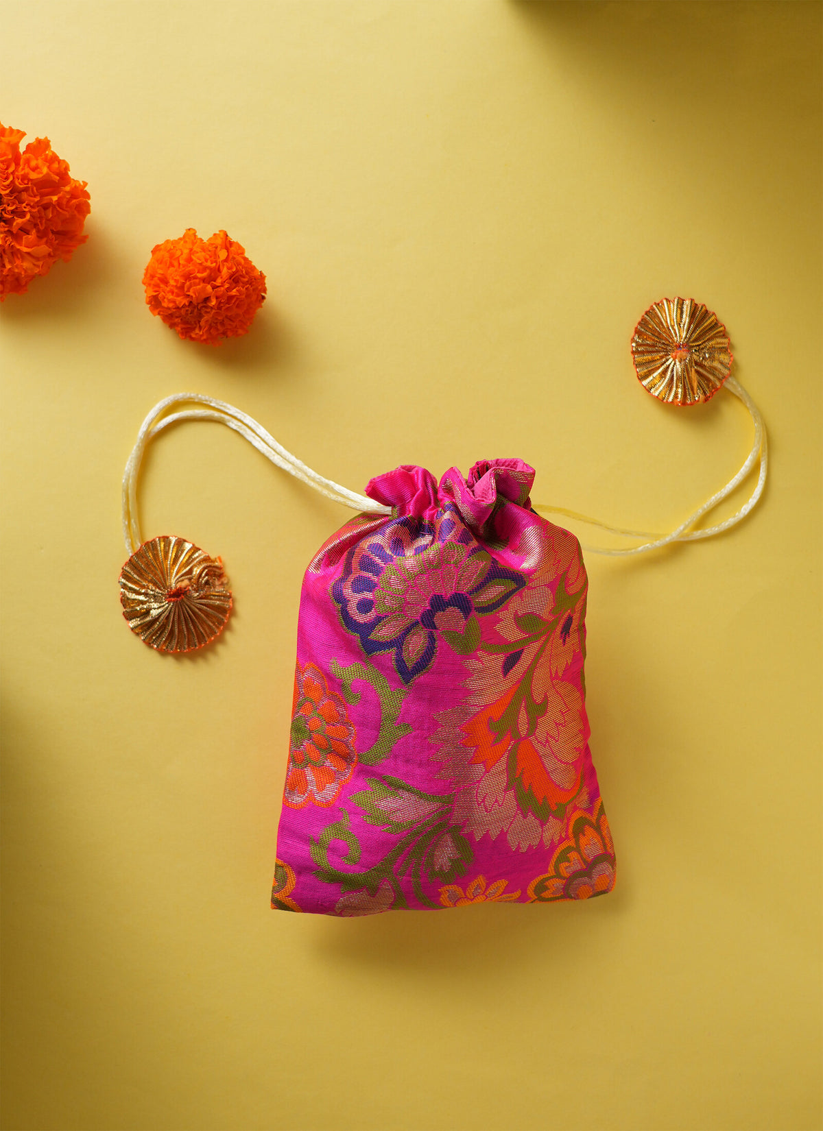 Madhoor Brocade Potli Gift Bag Multicolour 5 x 7 Inches 1 Piece