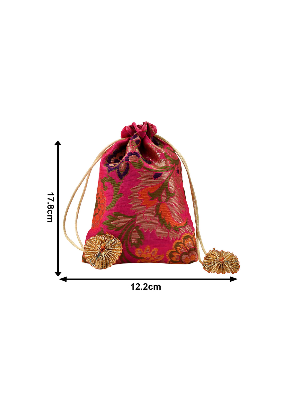 Madhoor Brocade Potli Gift Bag Multicolour 5 x 7 Inches 1 Piece