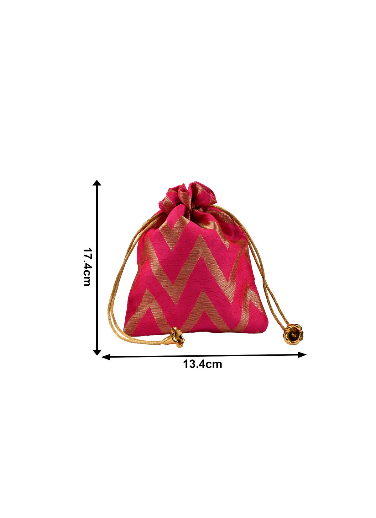 Madhoor Zigzag Potli Gift Bag Dark Pink 5 x 7 Inches 1 Piece