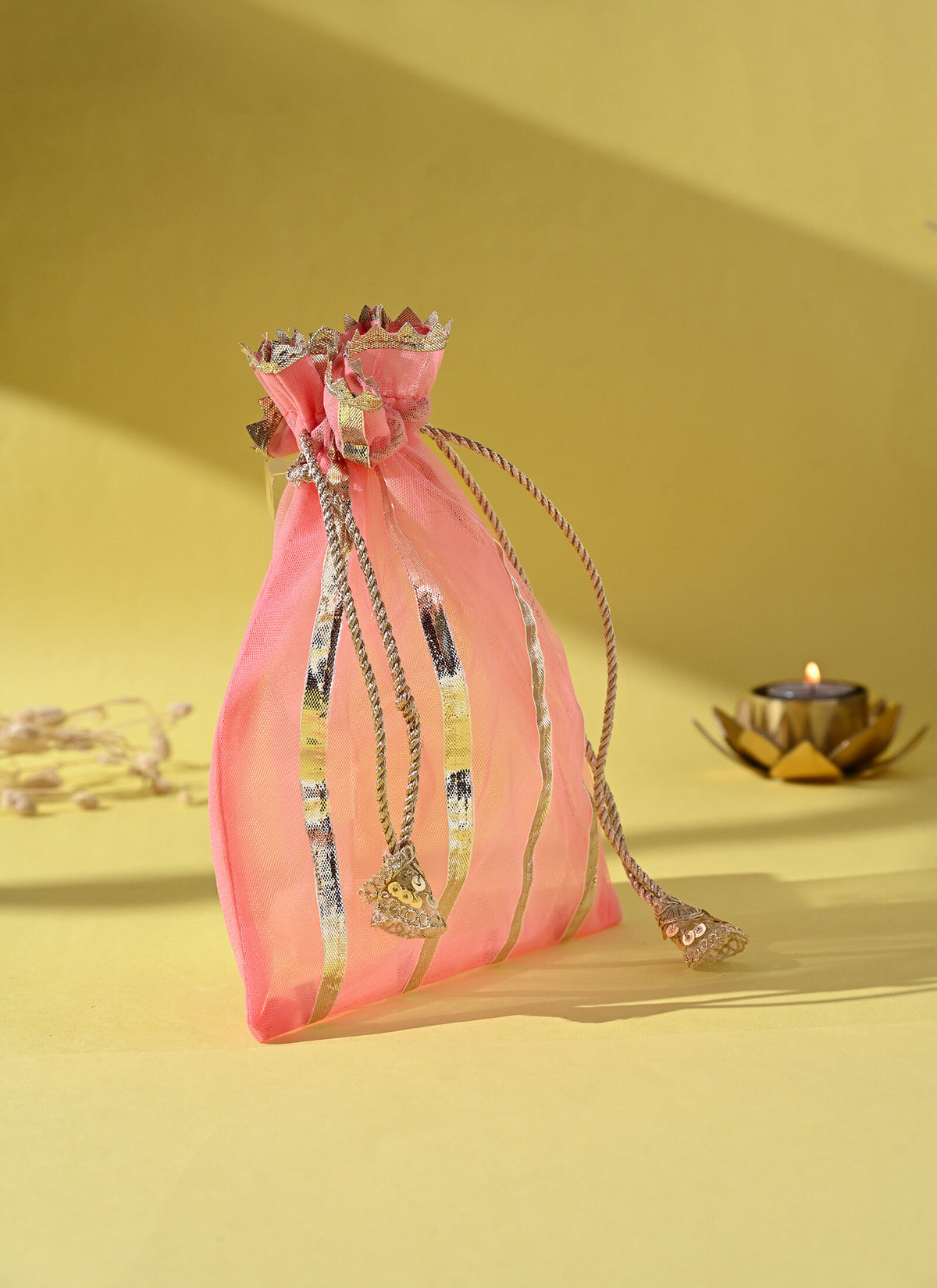 Madhoor Gota Patti Potli Gift Bag Multicolour 7 x 9 Inches