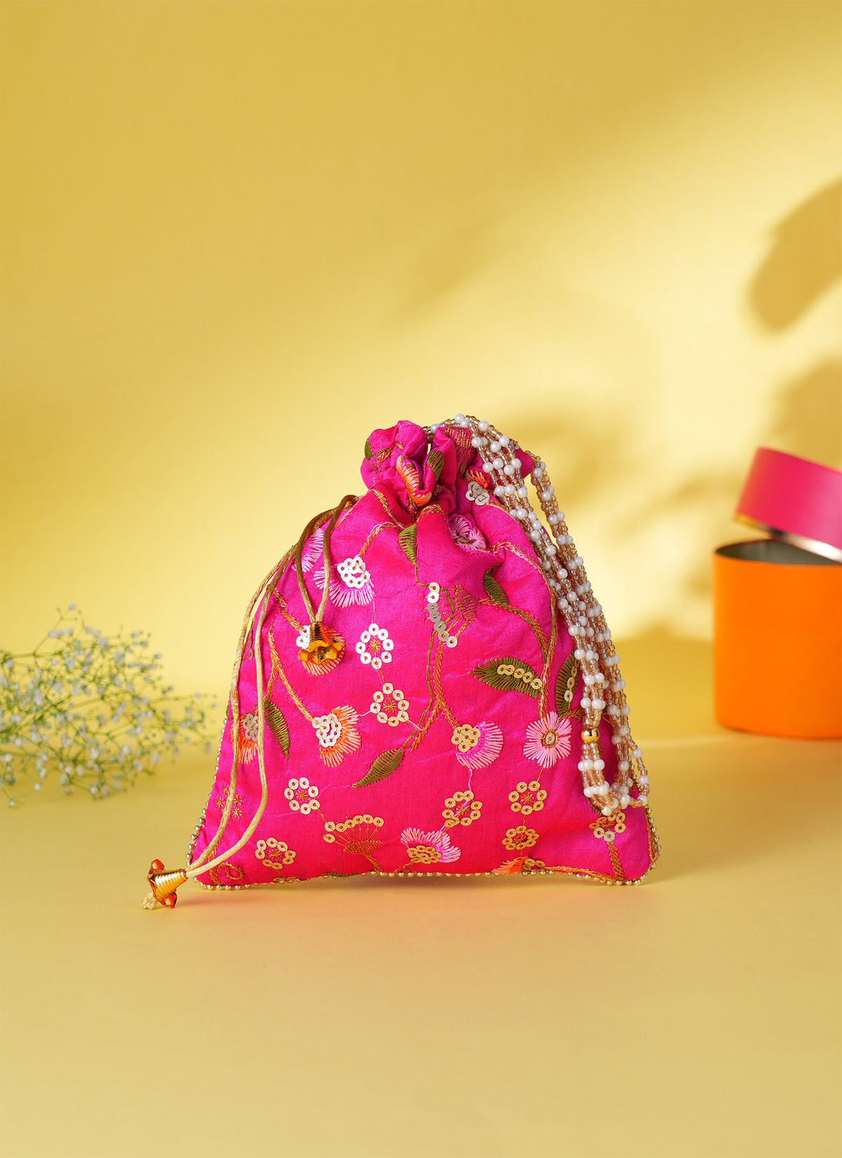 Madhoor Pearl Potli Gift Bag Multicolour 9 x 9 Inches 1 Piece