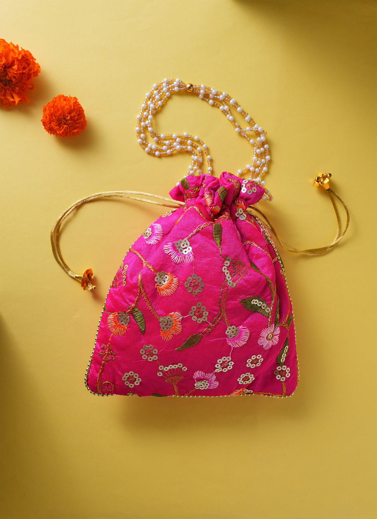 Madhoor Pearl Potli Gift Bag Multicolour 9 x 9 Inches 1 Piece