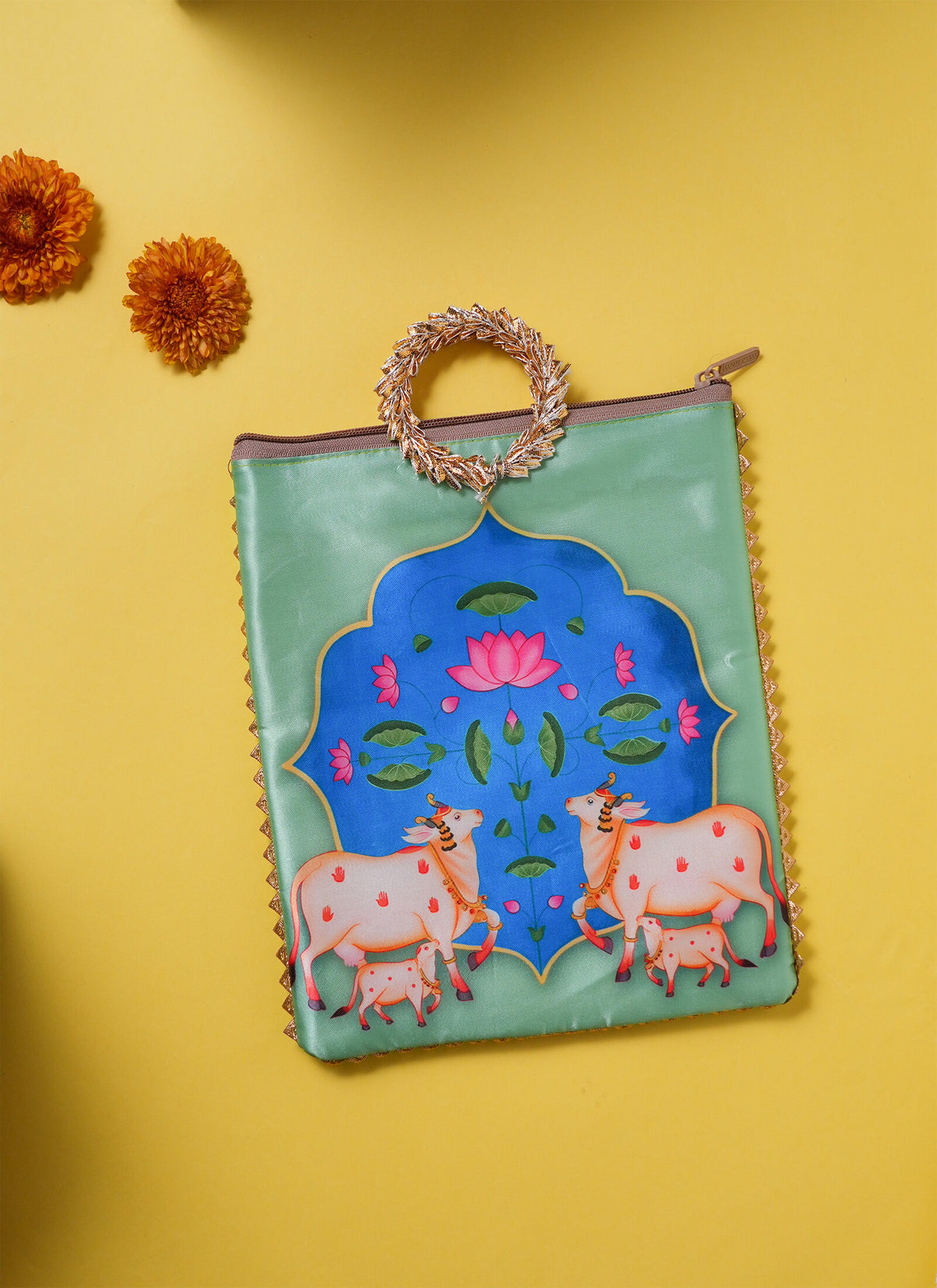 Madhoor Bag Pichwai Potli Gift Bag Multicolour 10 x 9 Inches 1 Piece