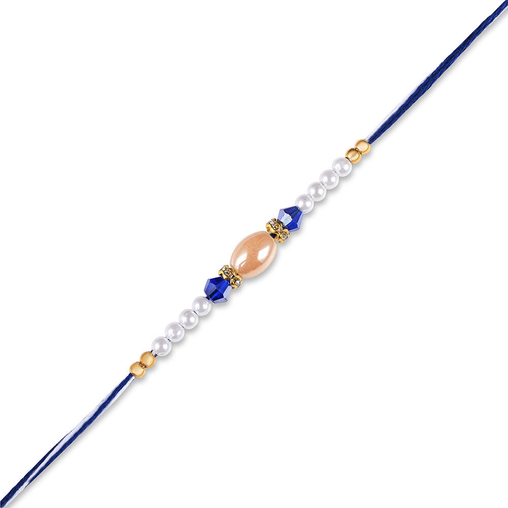 Madhoor Pearl Rakhi Blue 1 Piece