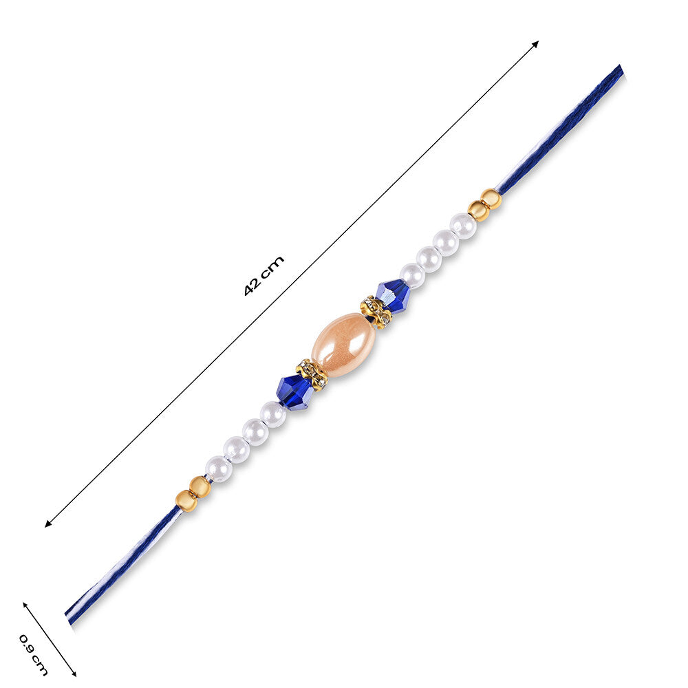Madhoor Pearl Rakhi Blue 1 Piece