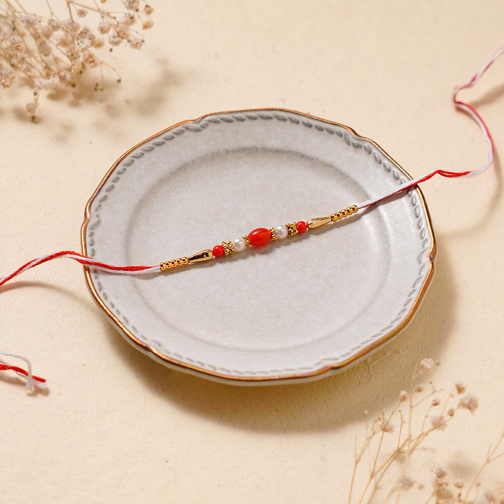 Madhoor Gemstone Rakhi Orange 1 Piece