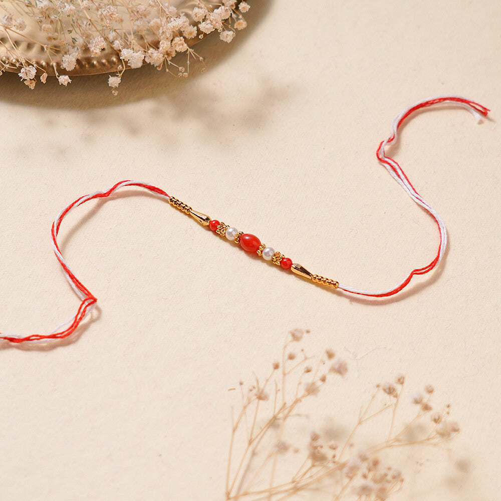 Madhoor Gemstone Rakhi Orange 1 Piece