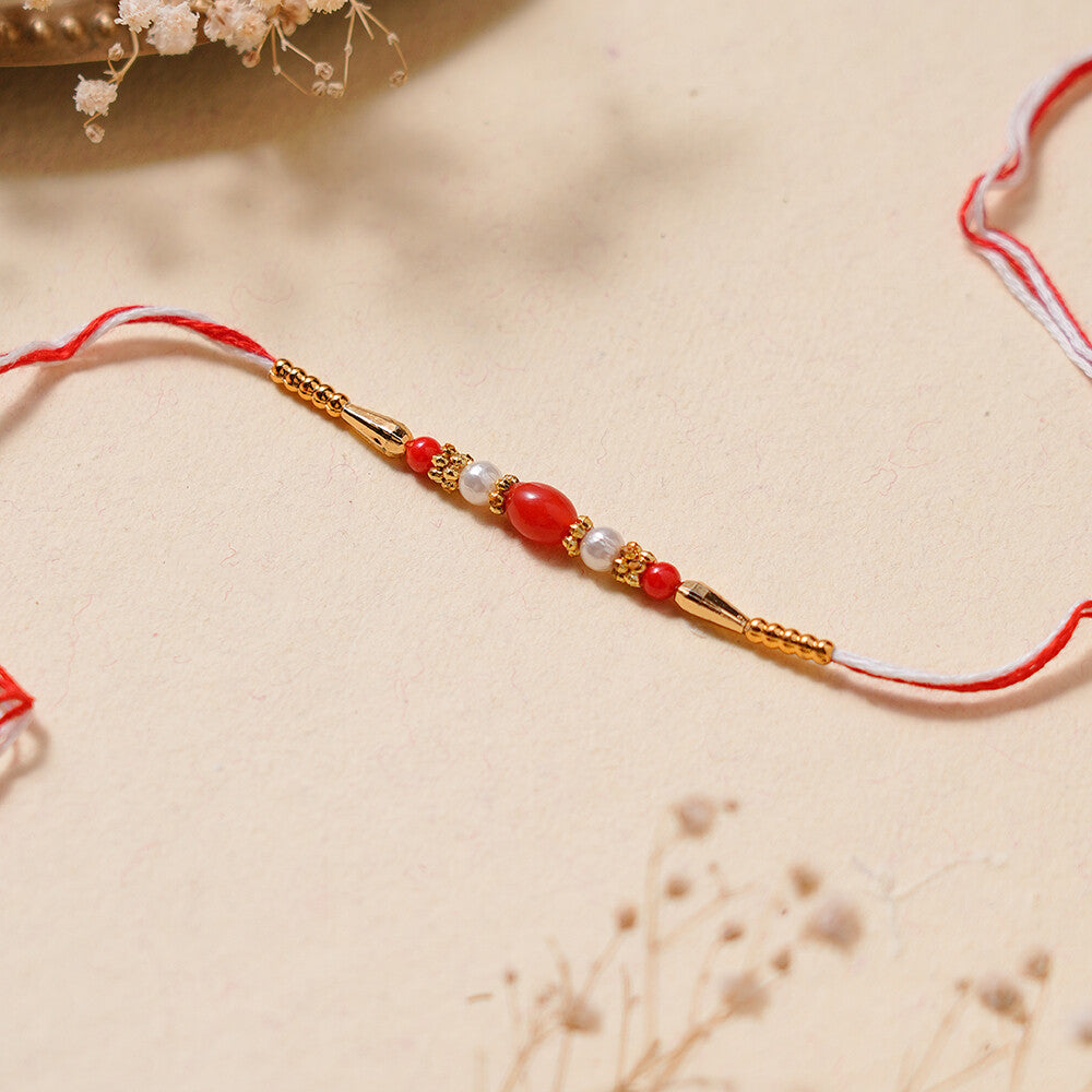 Madhoor Gemstone Rakhi Orange 1 Piece