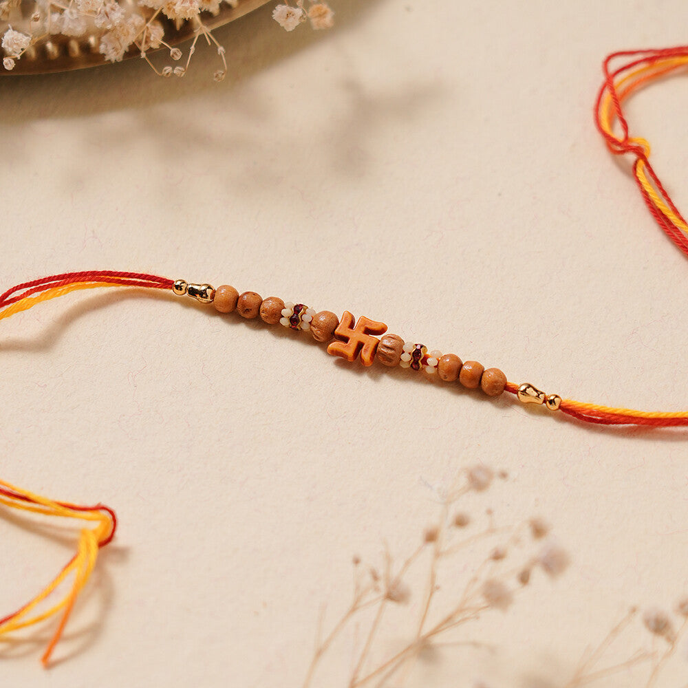 Madhoor Swastik Rakhi Red 1 Piece