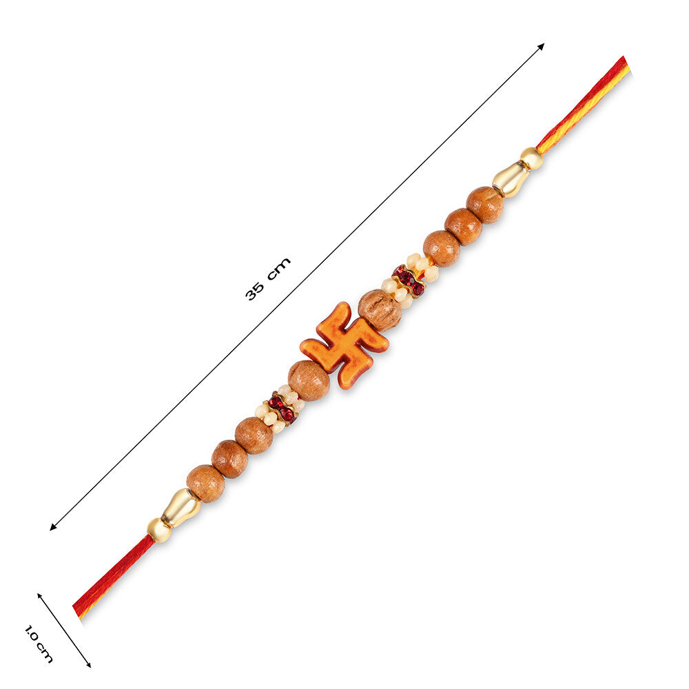 Madhoor Swastik Rakhi Red 1 Piece