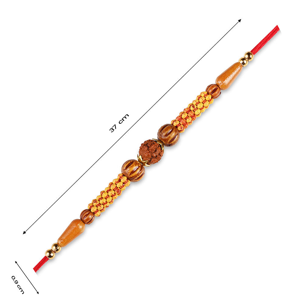 Madhoor Rudraksha Pearl Rakhi Red 1 Piece