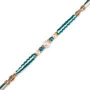 Madhoor Pearl Rakhi White Green 1 Piece