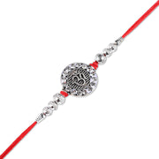 Madhoor Om Rakhi Red Silver-Tone 1 Piece
