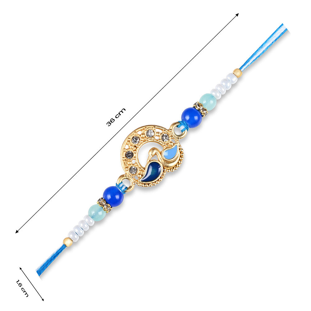 Madhoor Peacock Design Rakhi Blue 1 Piece