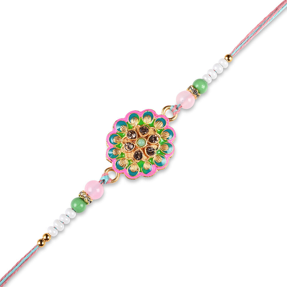 Madhoor Mandala Rakhi Teal Green 1 Piece