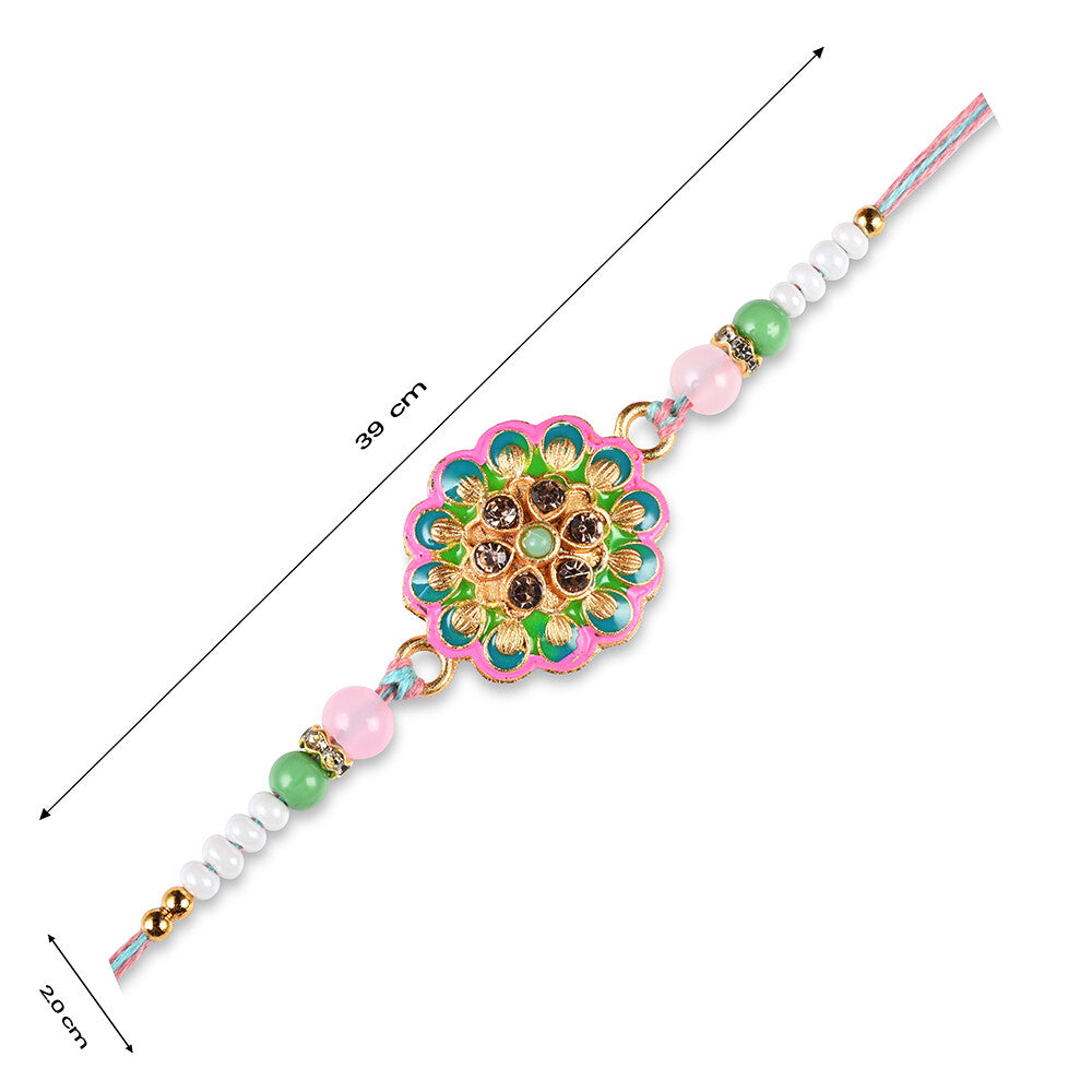 Madhoor Mandala Rakhi Teal Green 1 Piece