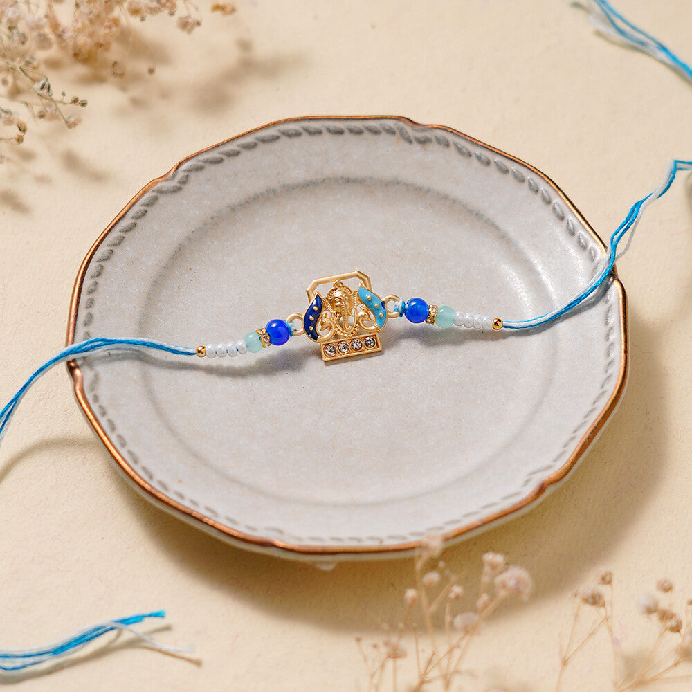 Madhoor Ganesha Rakhi Blue 1 Piece