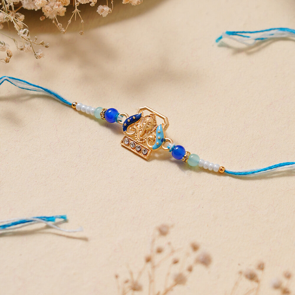 Madhoor Ganesha Rakhi Blue 1 Piece