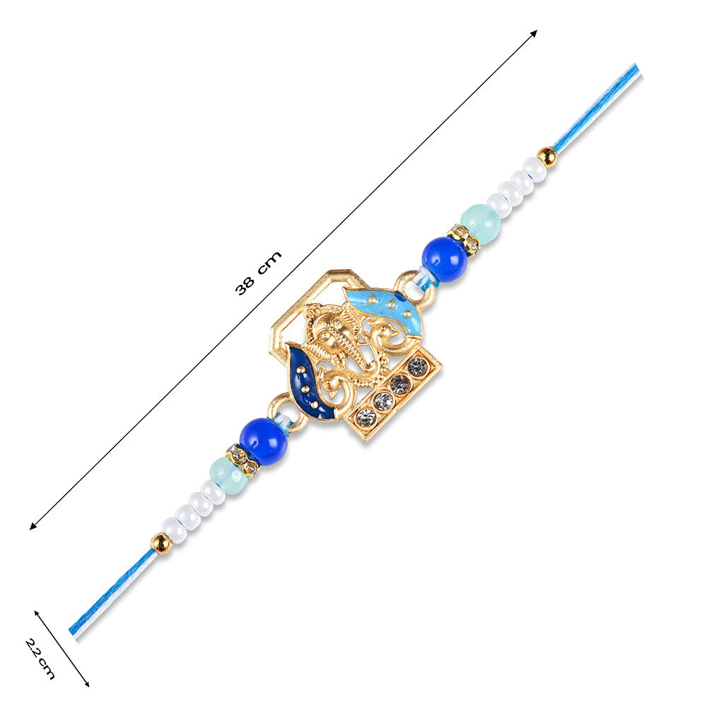 Madhoor Ganesha Rakhi Blue 1 Piece