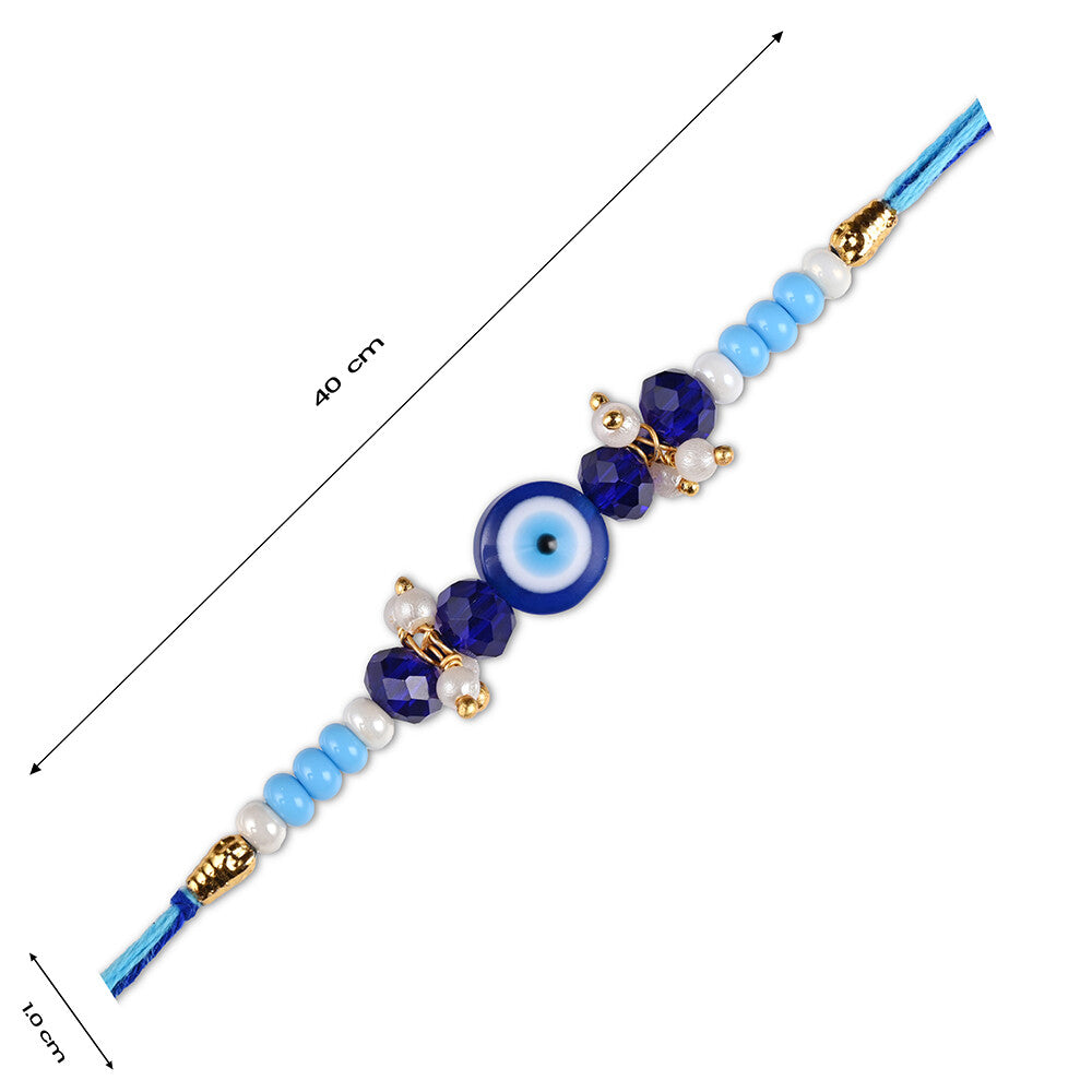 Madhoor Evil Eye Triple Rakhi Blue 1 Piece