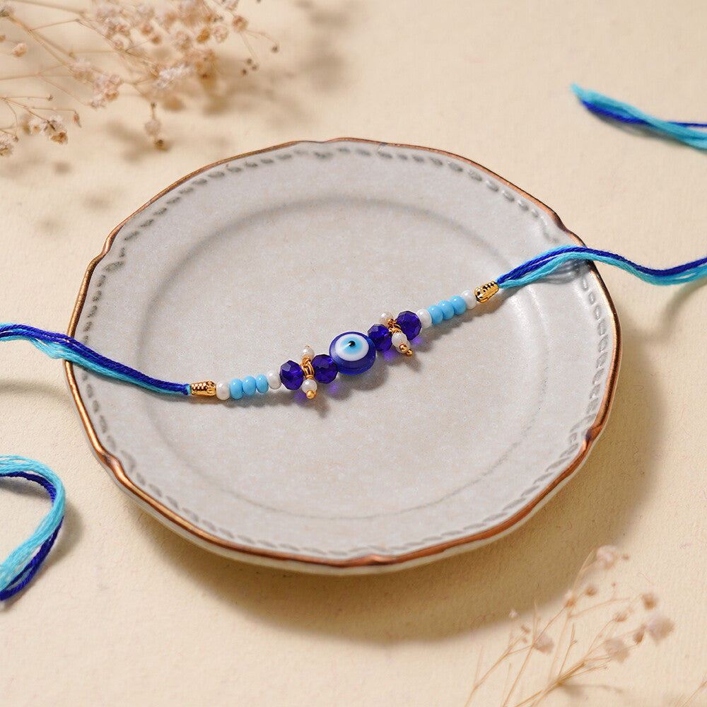 Madhoor Evil Eye Triple Rakhi Blue 1 Piece