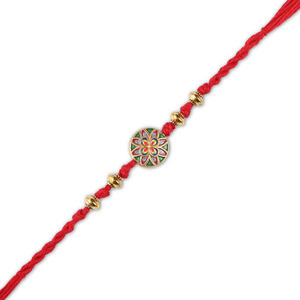 Madhoor Meenakari Rakhi Red 1 Piece