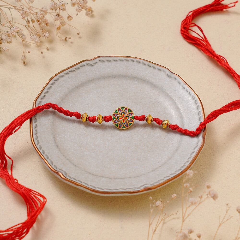 Madhoor Meenakari Rakhi Red 1 Piece