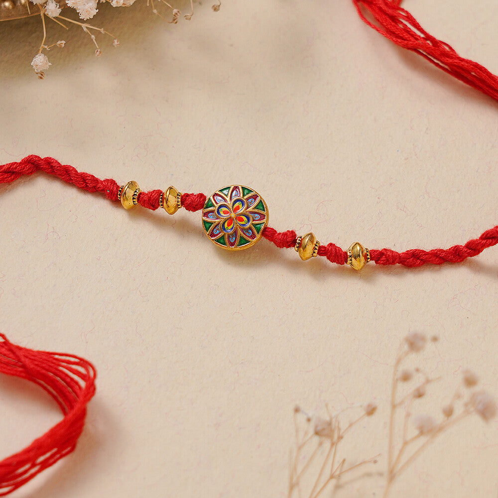 Madhoor Meenakari Rakhi Red 1 Piece