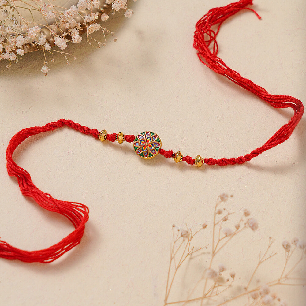 Madhoor Meenakari Rakhi Red 1 Piece