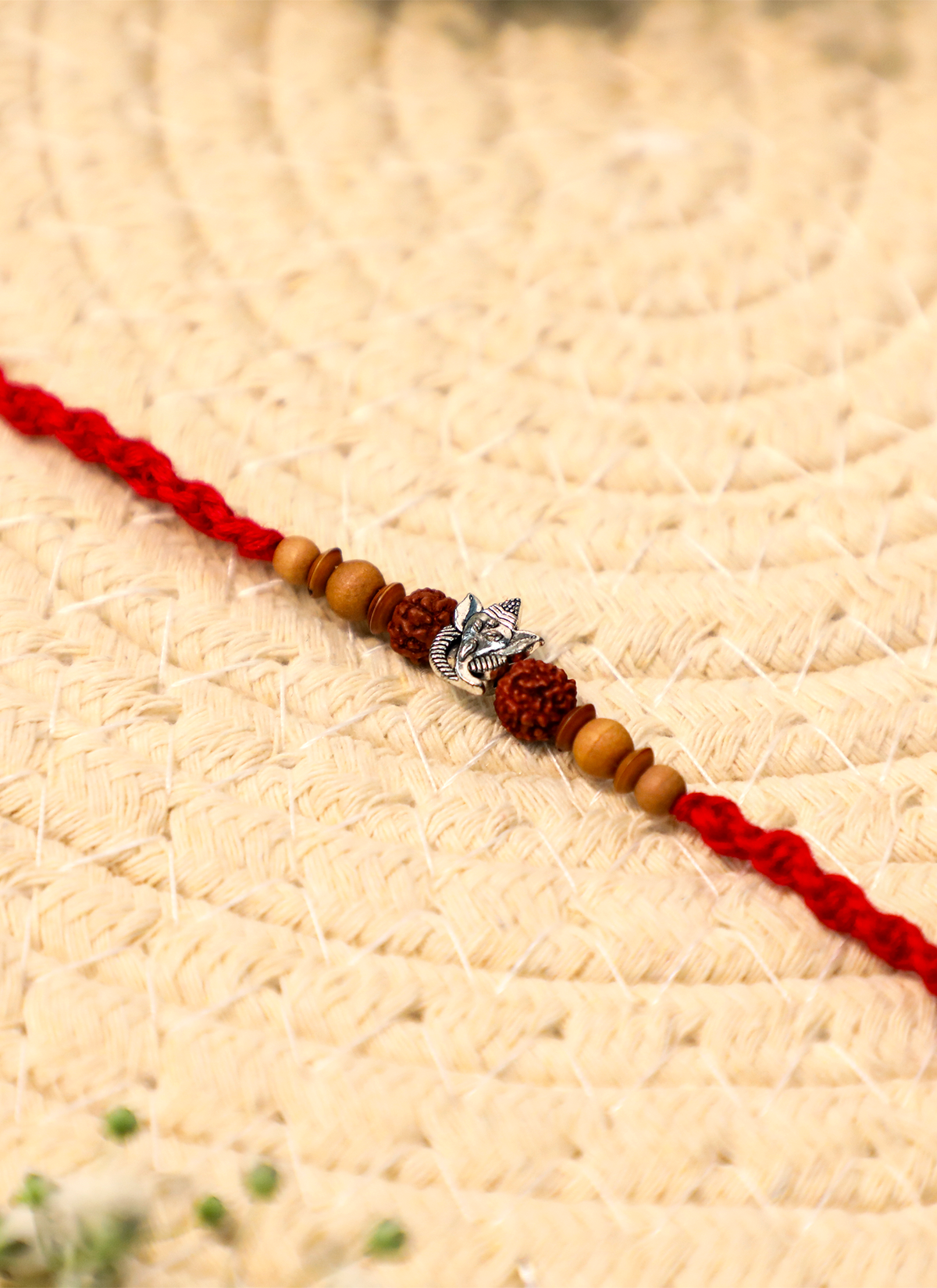 Madhoor Rudraksha Ganesha Rakhi Red 1 Piece
